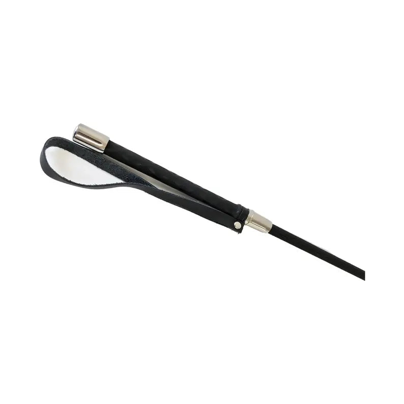 ANON SECRETS - Black and Red Leather Flower Riding Crop