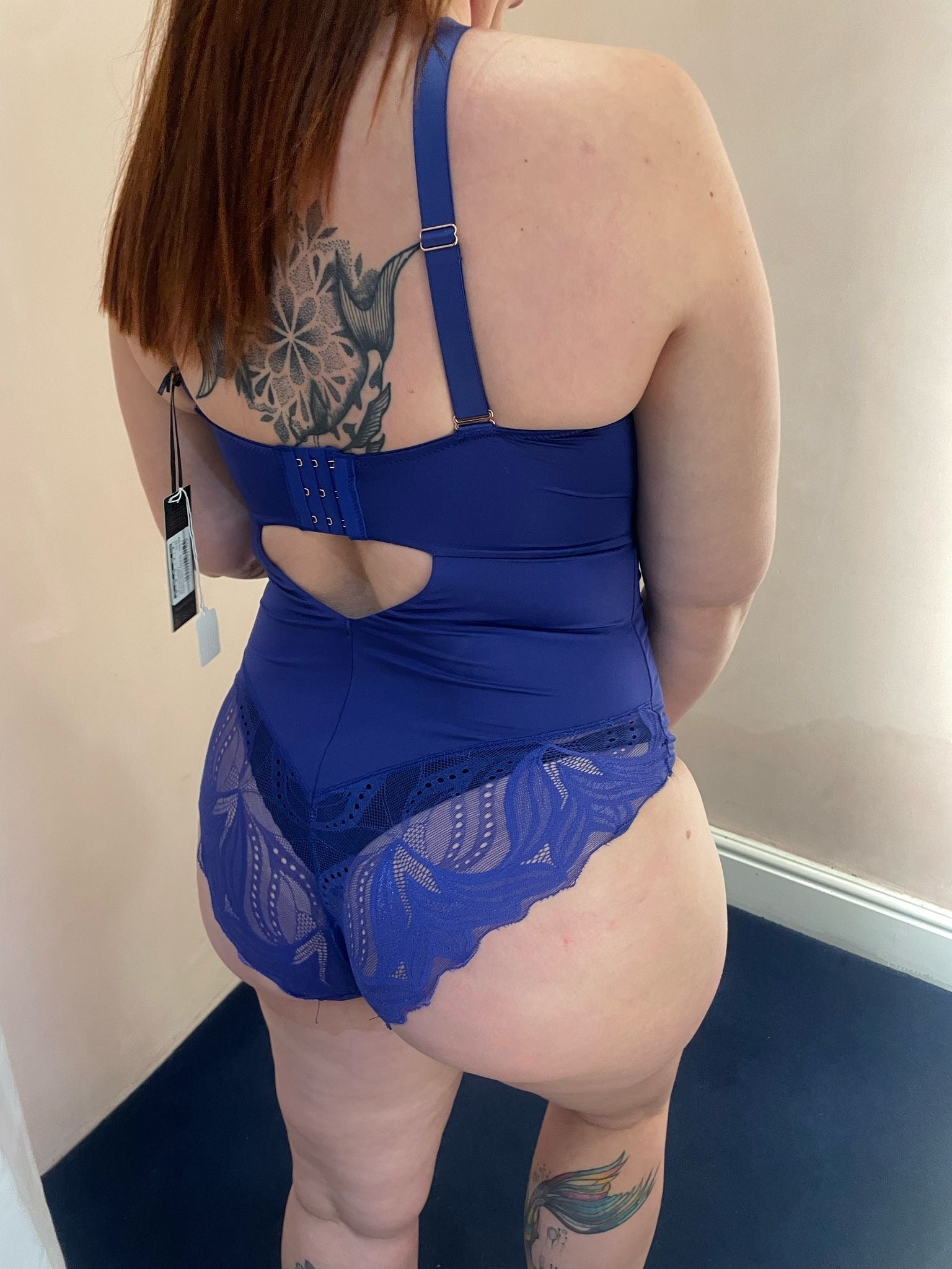 SCANTILLY - Indulgence Multiway Stretch Lace Body in Deep Blue