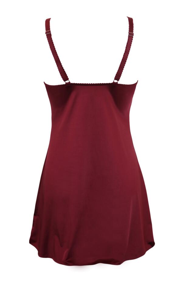 POUR MOI - Hollywood Lace Trim Chemise in Burgundy