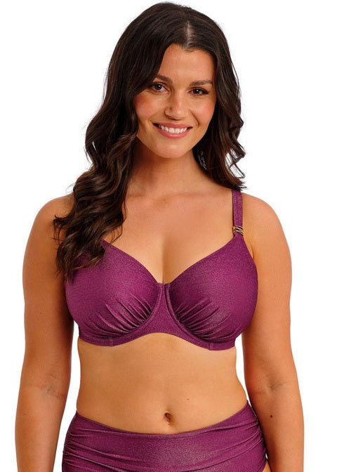 FANTASIE - Paros Coast Uw Gathered Full Cup Bikini Top in Berry Shimmer
