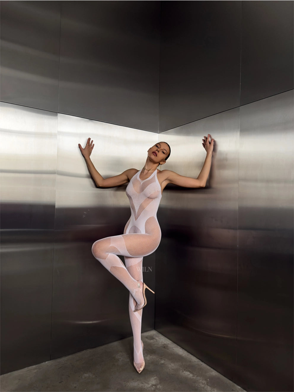 ANON SECRETS - TRIPLE X BODYSTOCKING in white