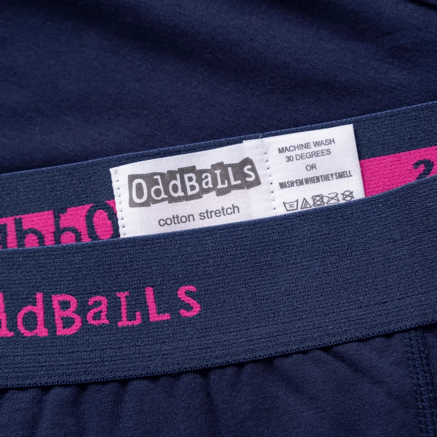 Oddballs - Navy & Magenta - Mens Cotton Boxer Shorts