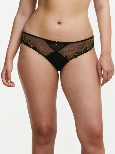 Chantelle Pulp - Spice brief in Noir and yellow