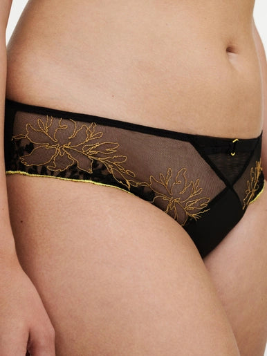 Chantelle Pulp - Spice brief in Noir and yellow