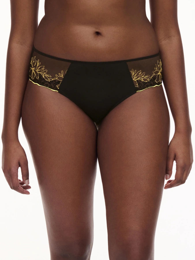 Chantelle Pulp - Spice short in Noir and yellow
