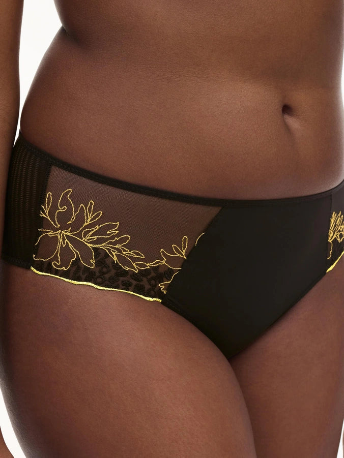Chantelle Pulp - Spice short in Noir and yellow