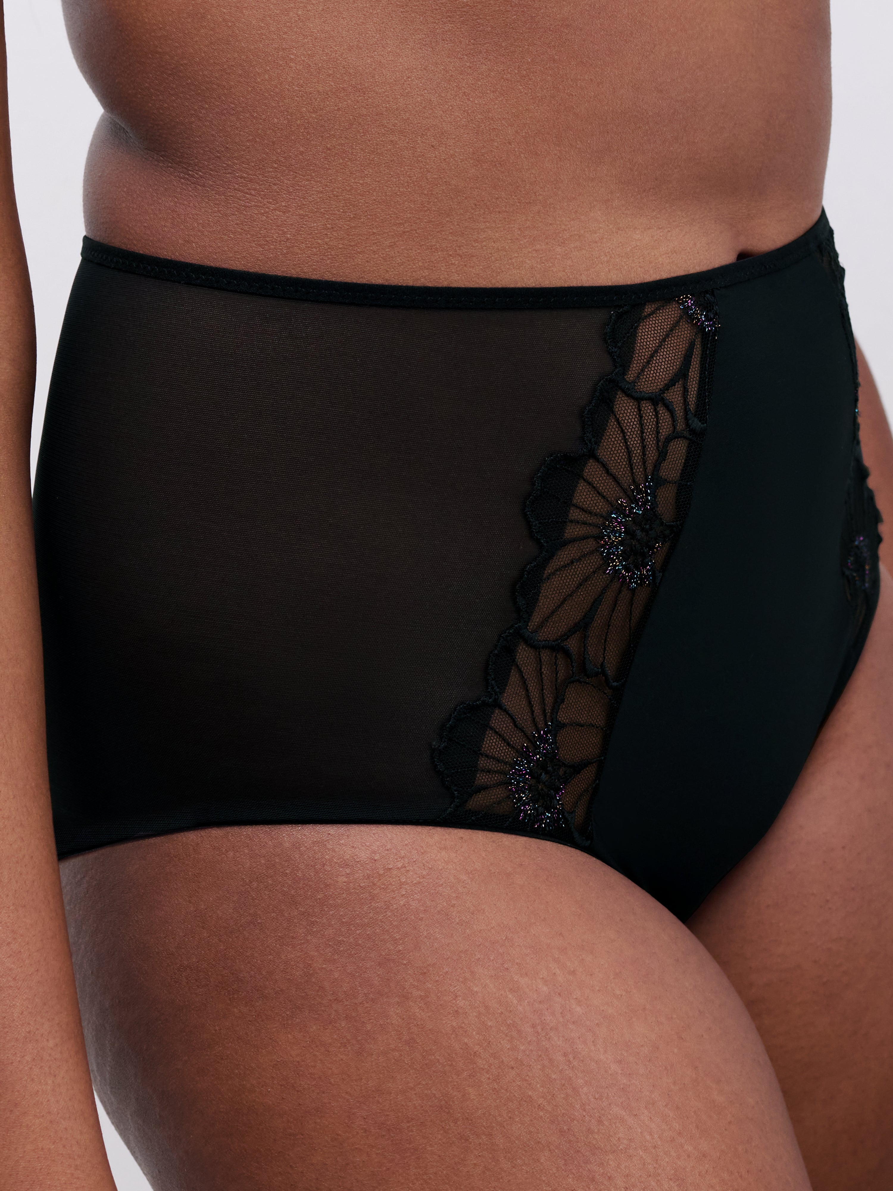 Chantelle - Lush high waisted full brief in Festive Black