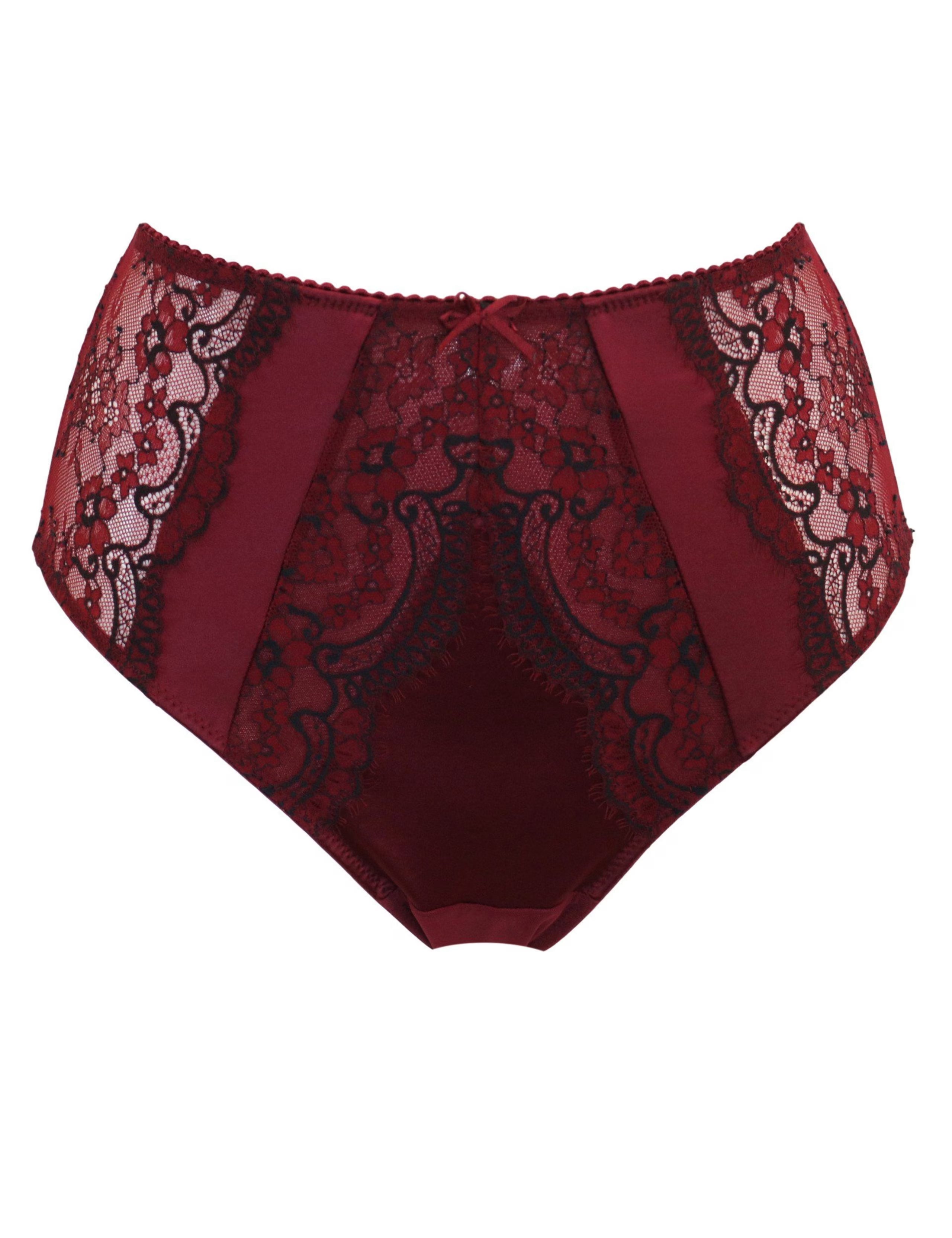 POUR MOI - Hollywood High Waist Light Control Brief in Burgundy