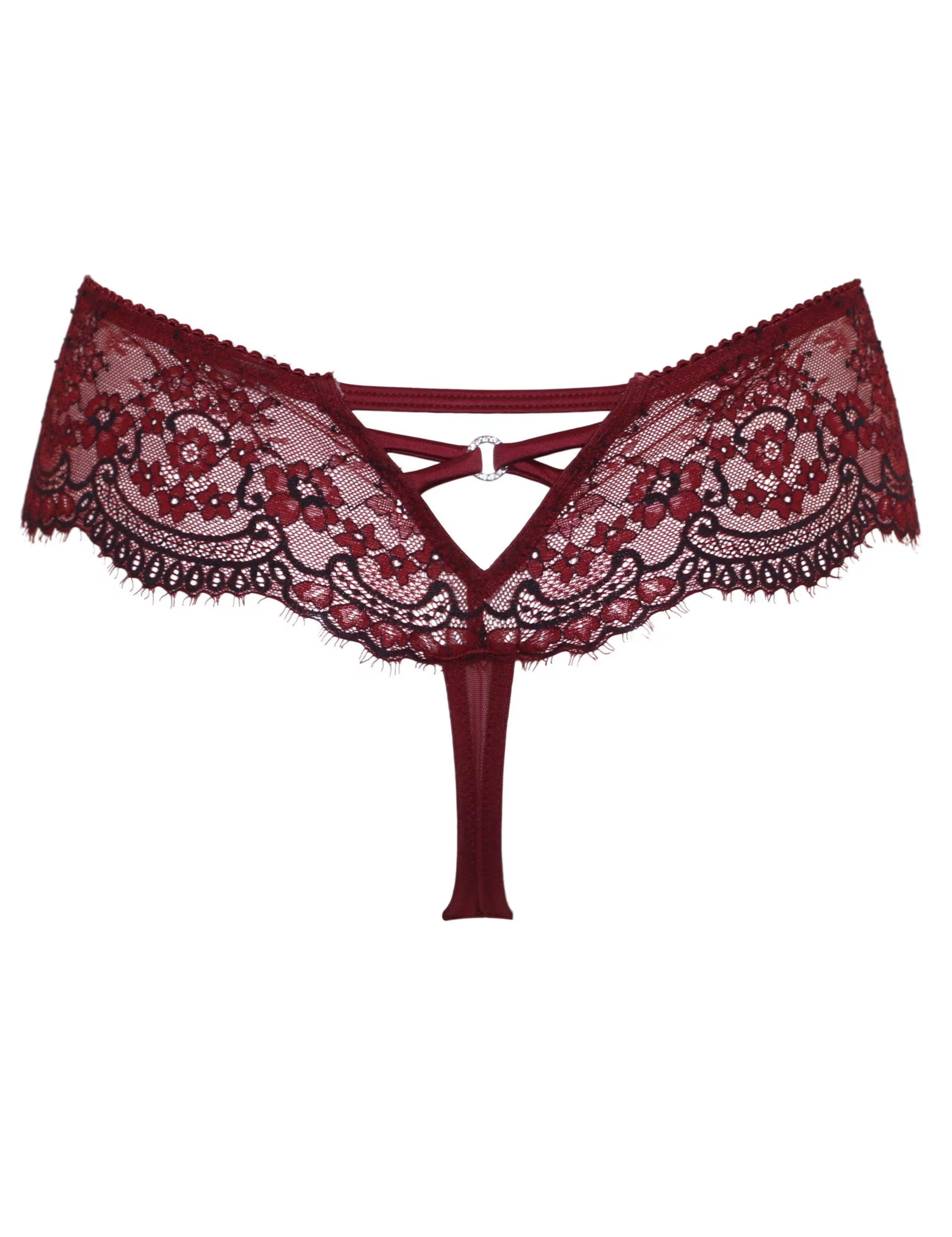 POUR MOI - Hollywood Deep Thong in Burgundy