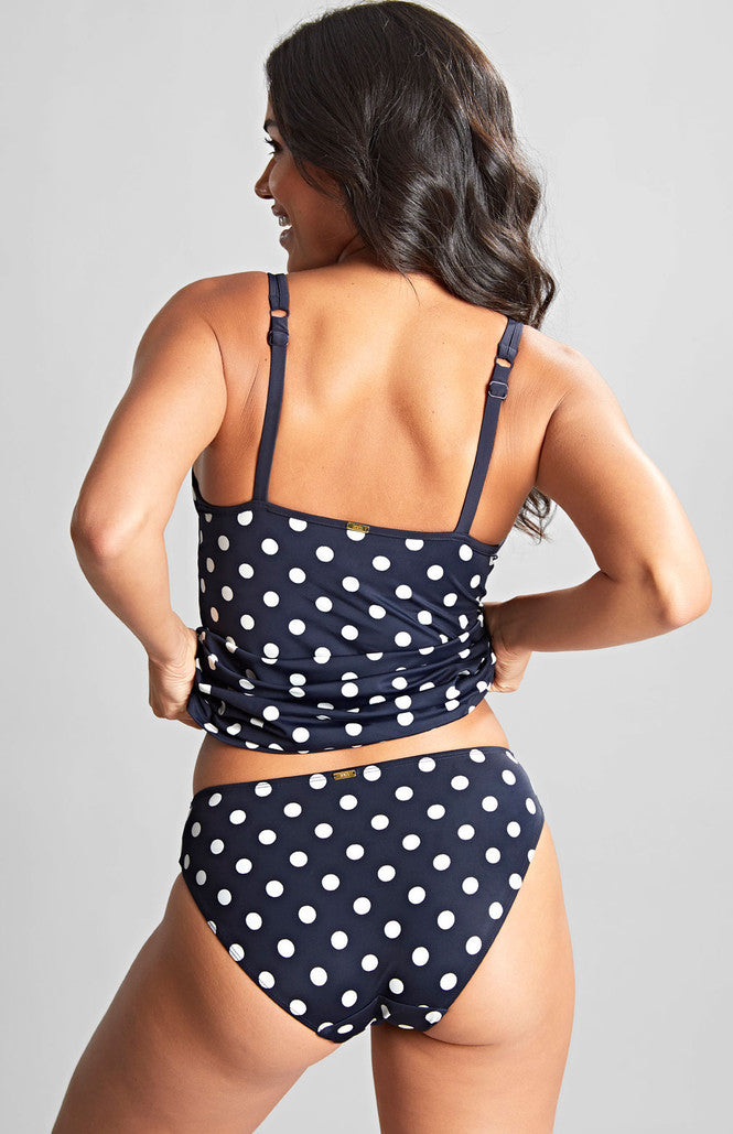 PANACHE - Anya Riva Spot Balcony Tankini Top in Navy/Vanilla