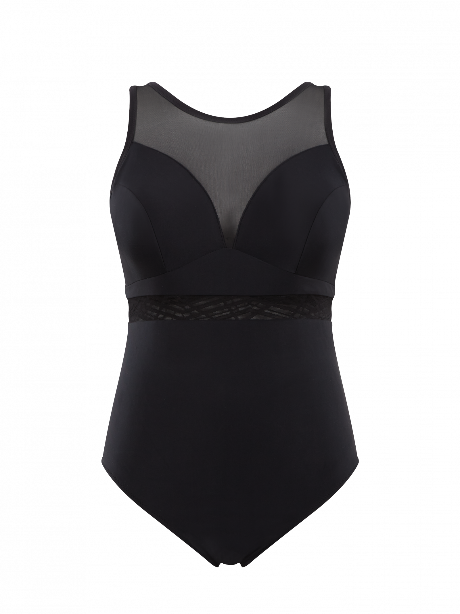 PANACHE - ONYX CHIC PLUNGE SWIMSUIT IN NOIR