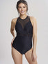 PANACHE - ONYX CHIC PLUNGE SWIMSUIT IN NOIR