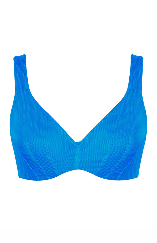 PANACHE - Jennifer Plunge Bikini Top in Aurora Blue
