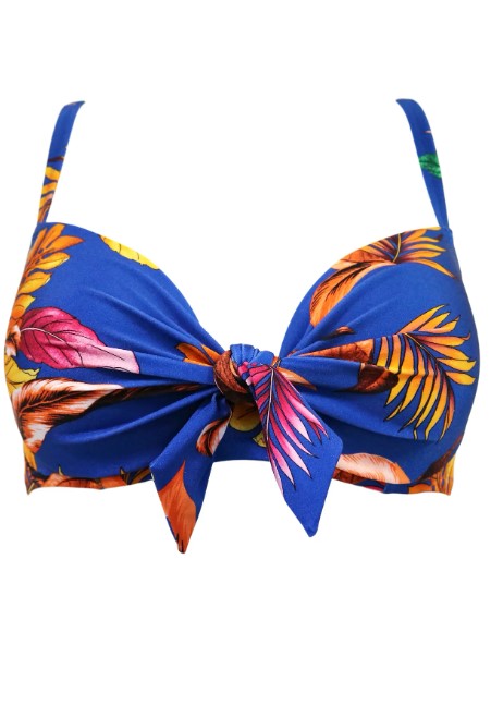 POUR MOI - PARADISO TIE FRONT BIKINI TOP IN ULTRAMARINE