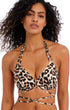 FREYA - ANIMAL INSTINCT HALTER BIKINI TOP IN NATURAL