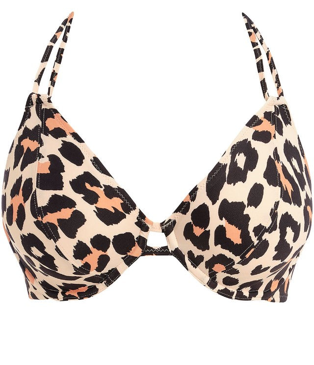 FREYA - ANIMAL INSTINCT HALTER BIKINI TOP IN NATURAL