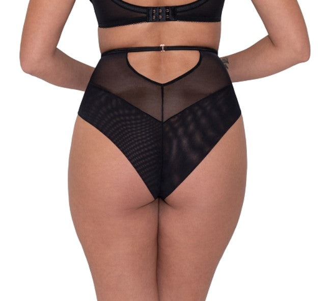 SCANTILLY - FALLEN ANGEL HIGH WAIST BRIEF IN BLACK