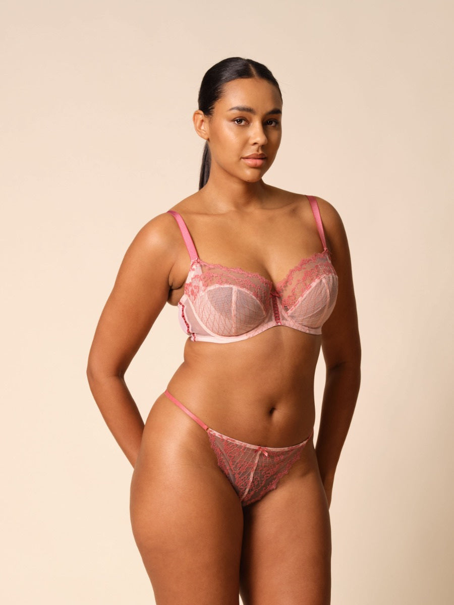GOSSARD - Lacage Non Padded Balconette Bra in Rose