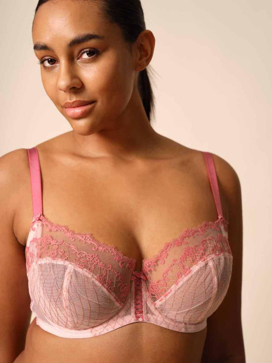 GOSSARD - Lacage Non Padded Balconette Bra in Rose