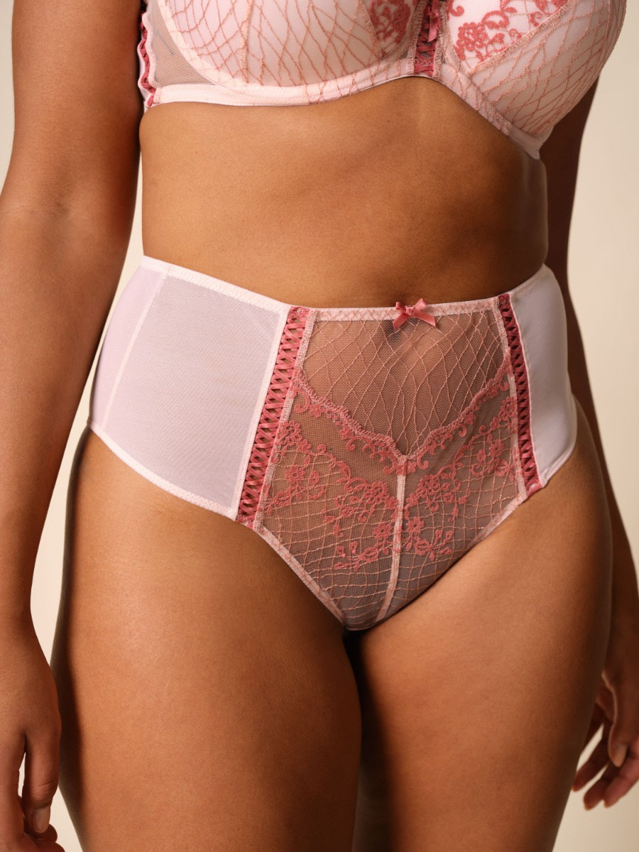 GOSSARD - Lacage High Waisted Brief in Rose