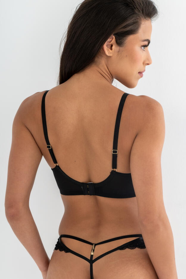 POUR MOI - Desire Padded Bra in Black/Slate