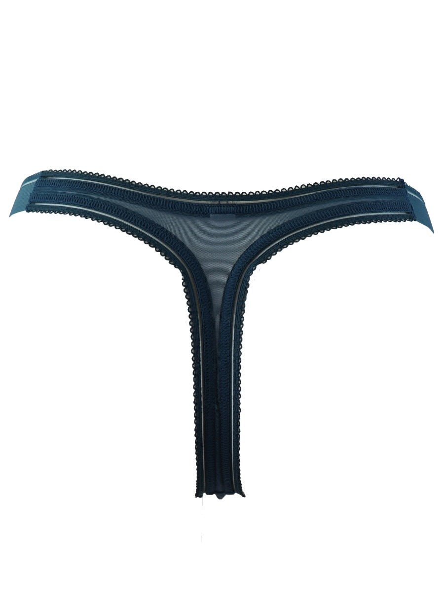 PRETTY POLLY - Geo Lace Tanga Thong- Indigo
