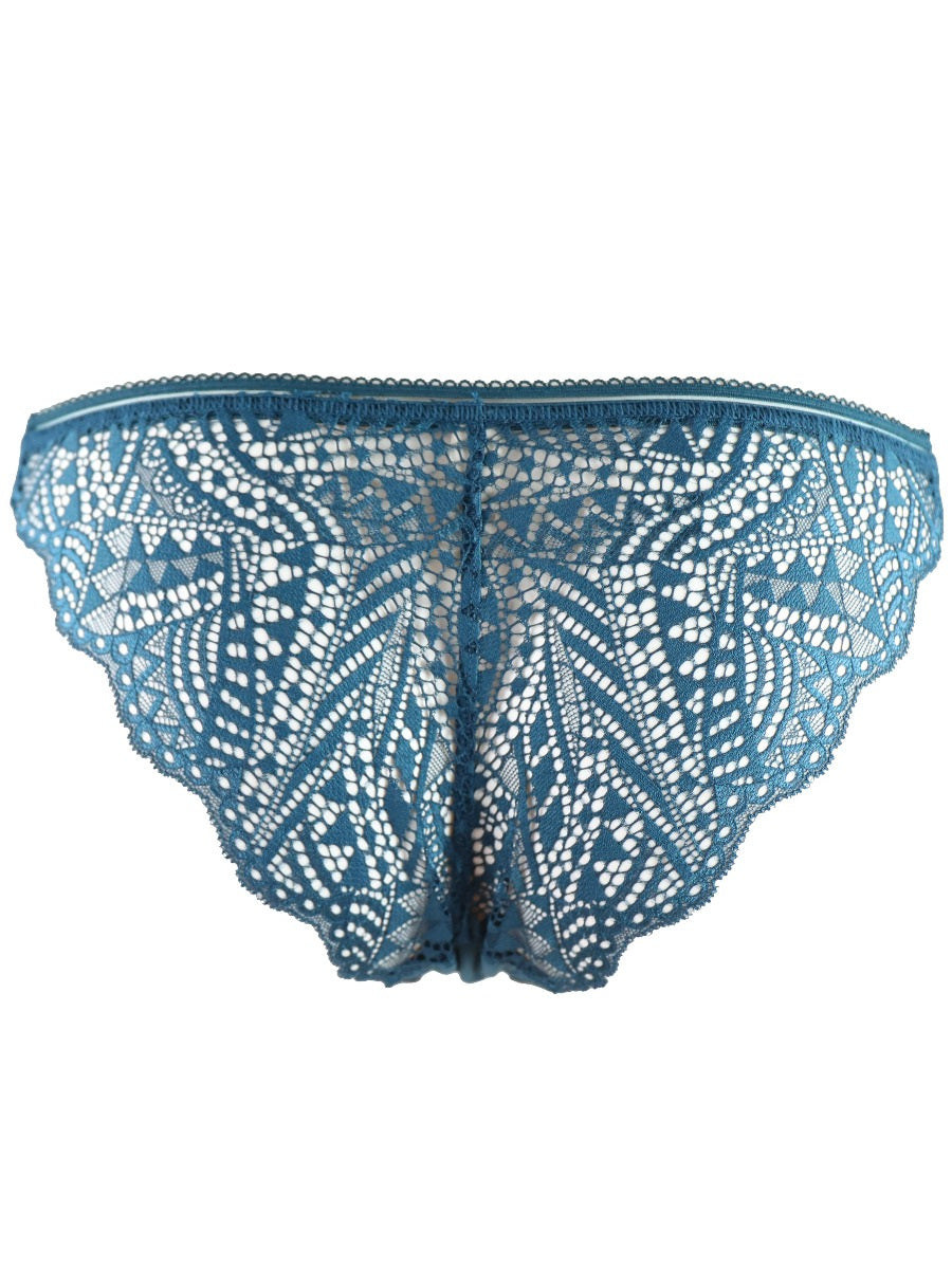 PRETTY POLLY - Geo Lace Tanga Cheeky Brief - Indigo