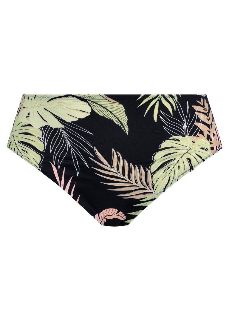 ELOMI - TROPICAL RETREAT MID RISE BIKINI BRIEF IN BLACK