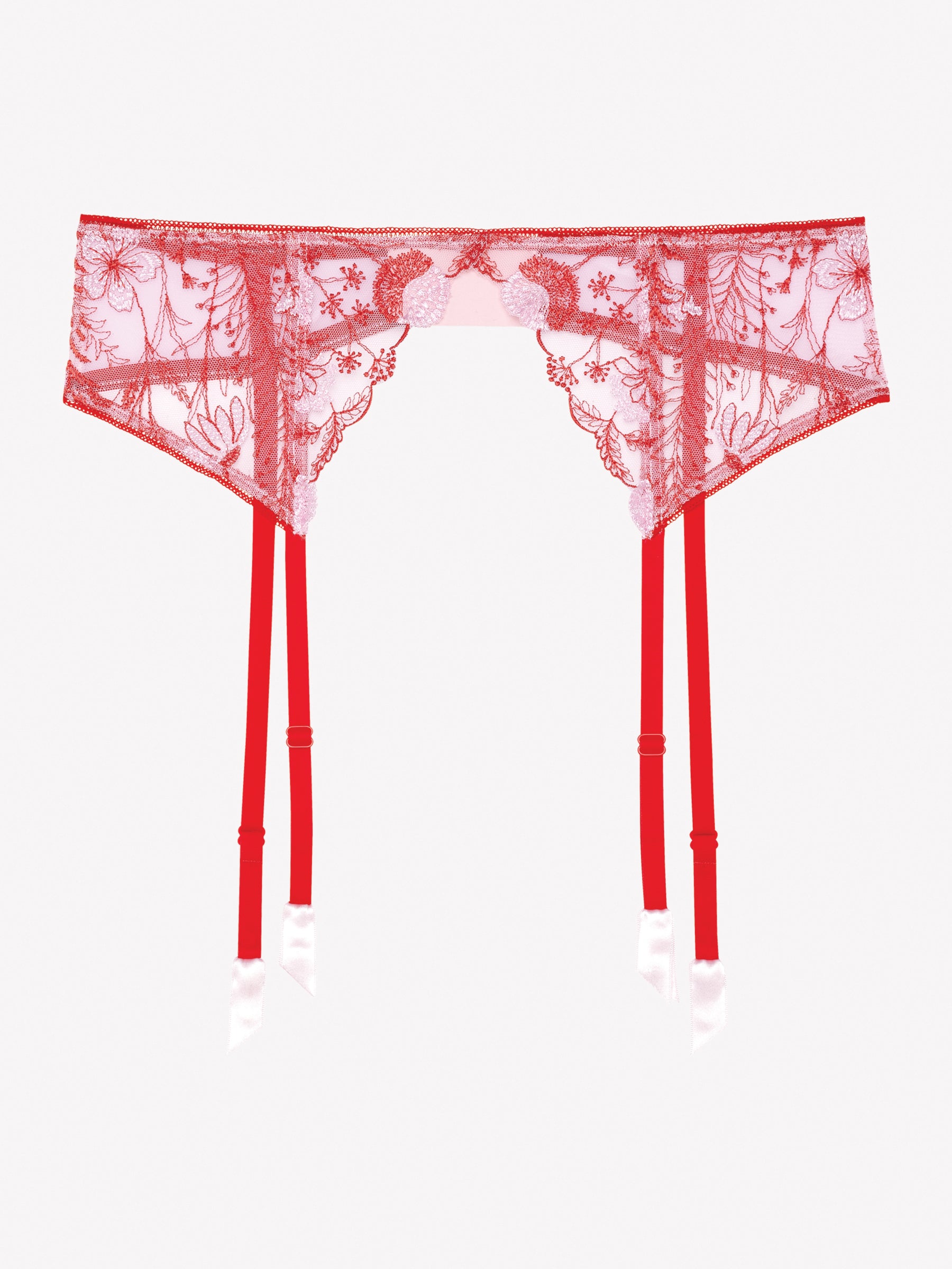 PASSIONATA - Chloe suspender belt in Red/Fuchsia