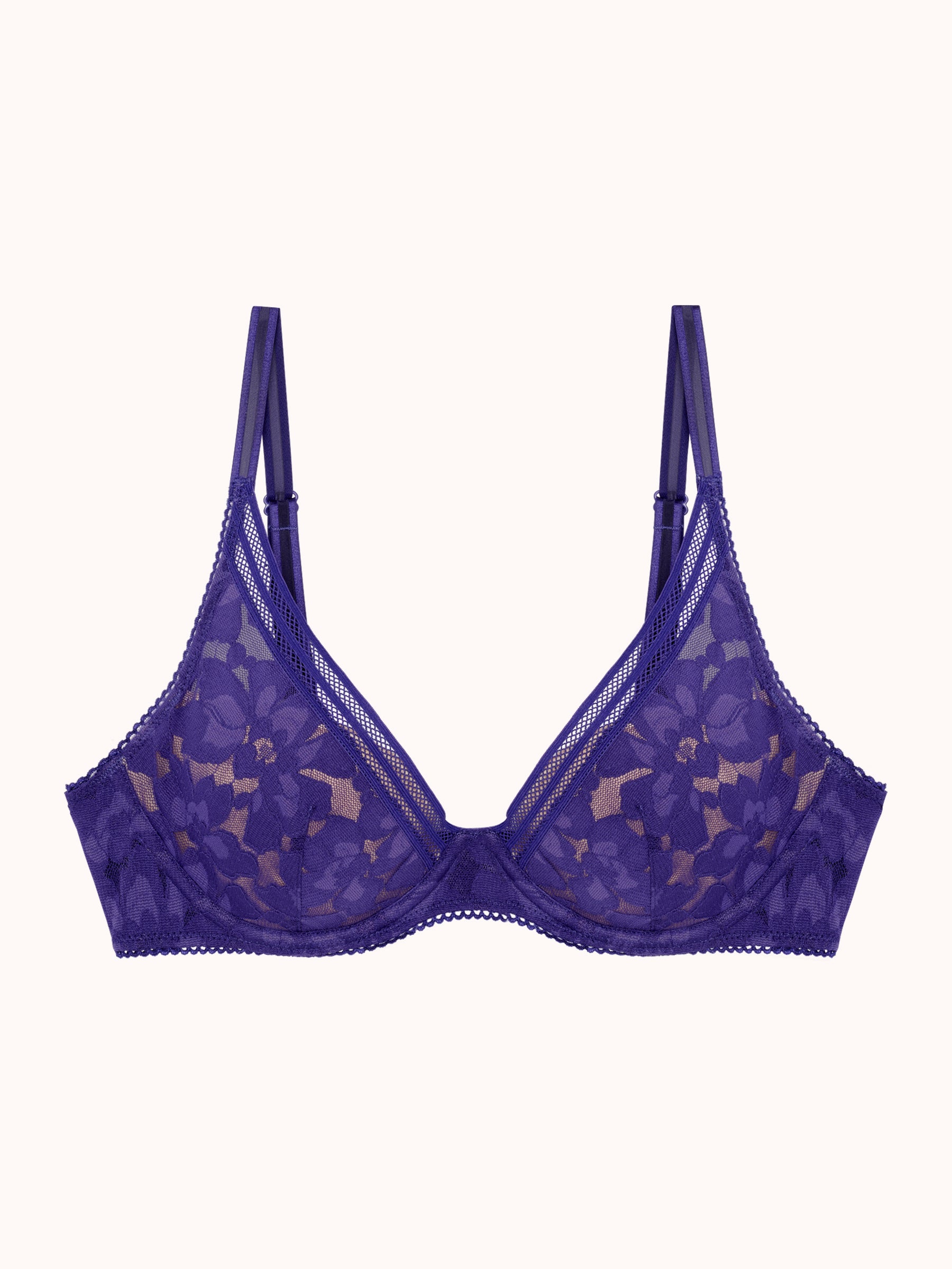 PASSIONATA - Gardenia padded Plunge bra in purple