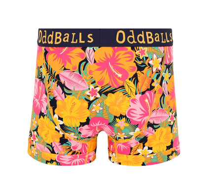 Oddballs - Hibiscus - Mens Cotton Boxer Shorts
