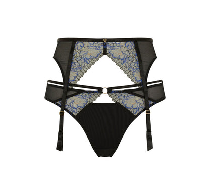 CLEO - VALENTINA LUXE SUSPENDER BELT IN BLACK