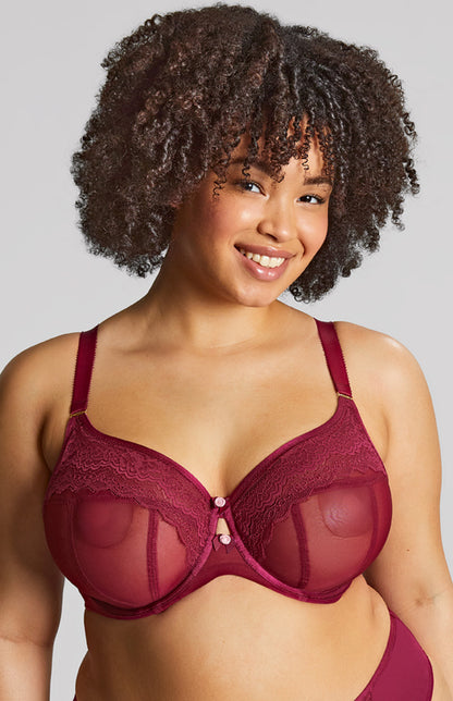 SCULPTRESSE - Natalia Full Cup Bra in Bordeaux Red