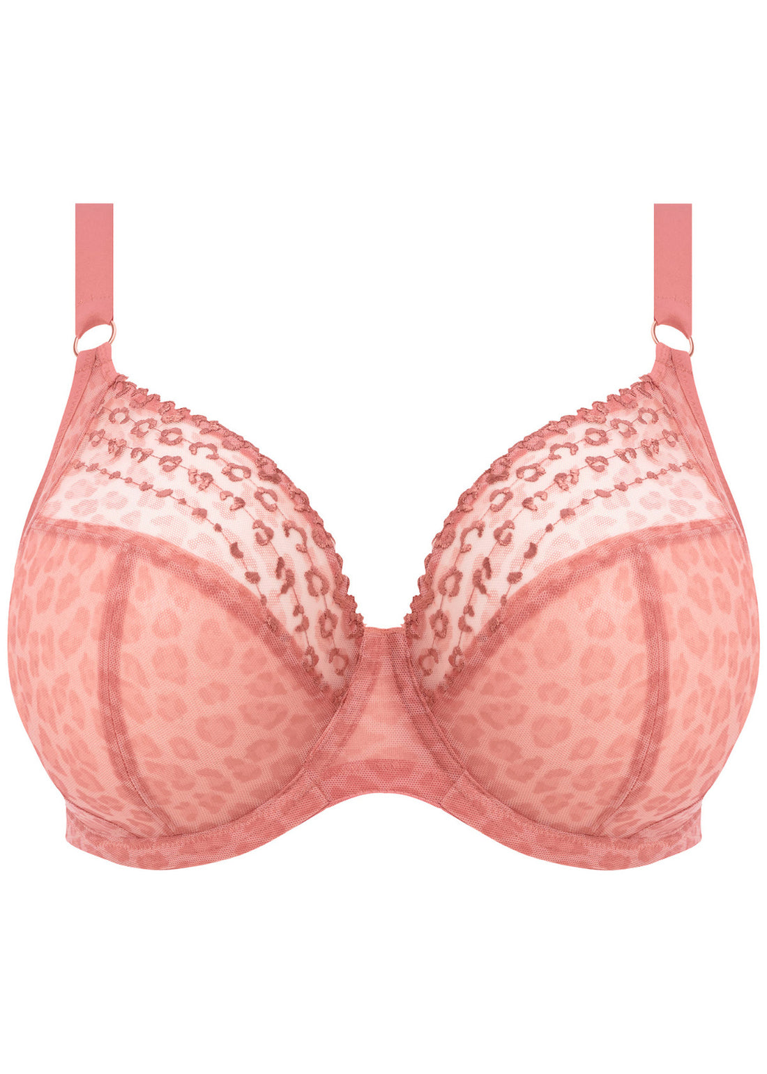 ELOMI - MATILDA PLUNGE BRA IN ROSE LEOPARD