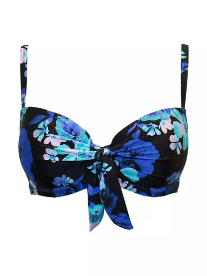 POUR MOI - Portofino Underwired Padded Bikini Top - Black Floral