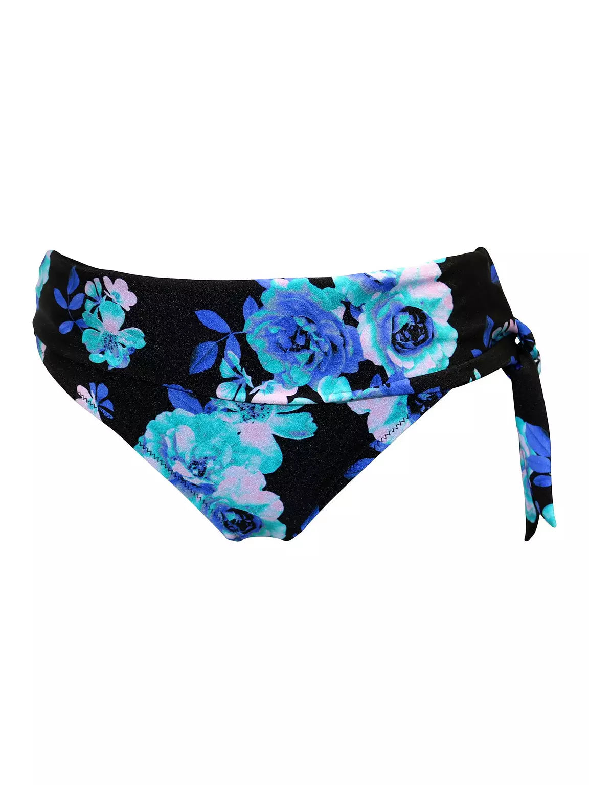 POUR MOI - Portofino Tie Fold Over Brief - Black Floral