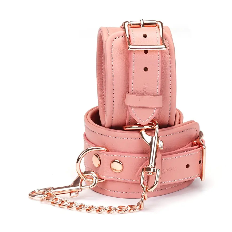 ANON SECRETS - Pink Dream Leather Wrist Cuffs Handcuffs