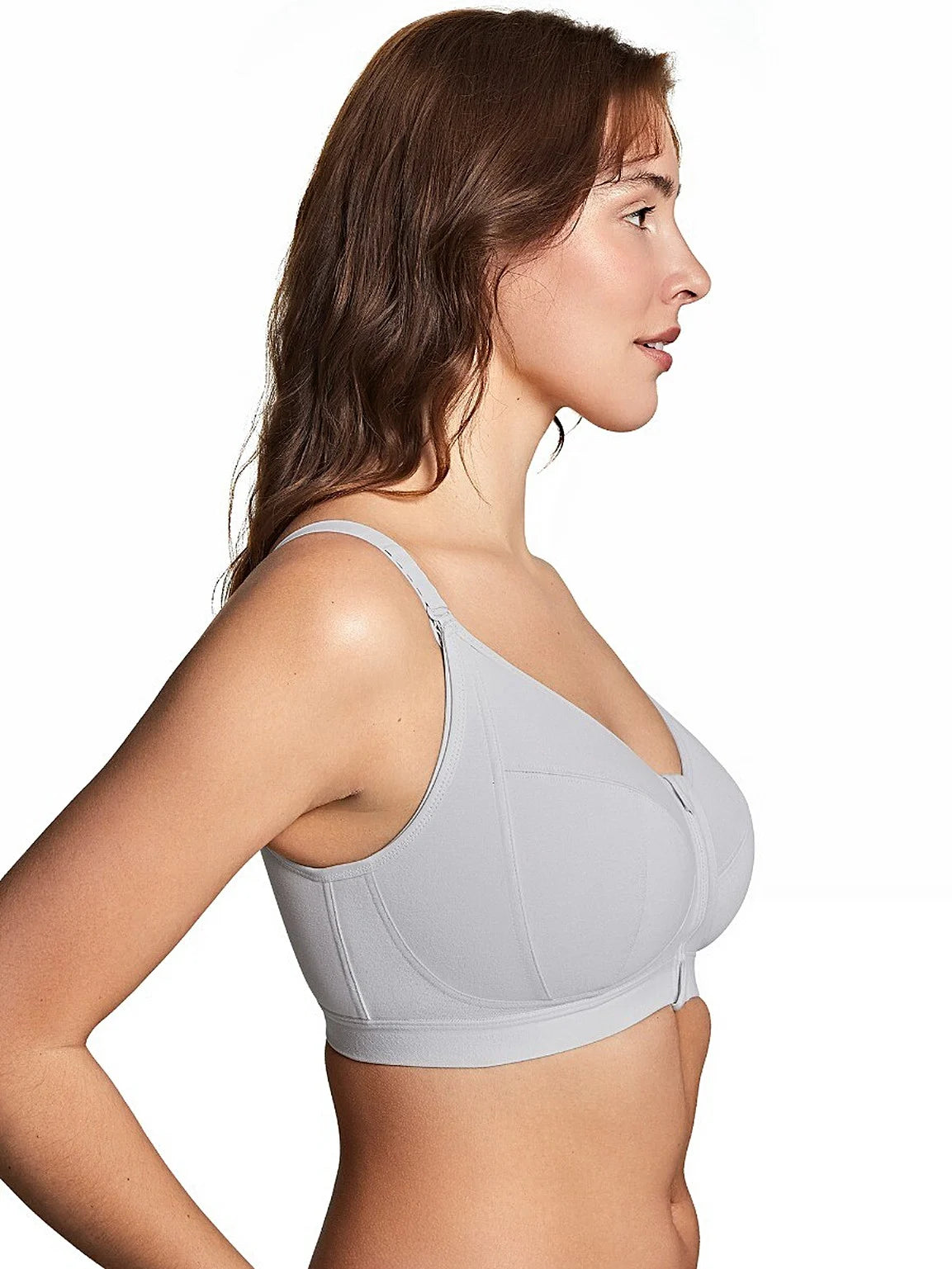 Royce - Fearne Organic Cotton Front Fastening Comfort Bra in Grey