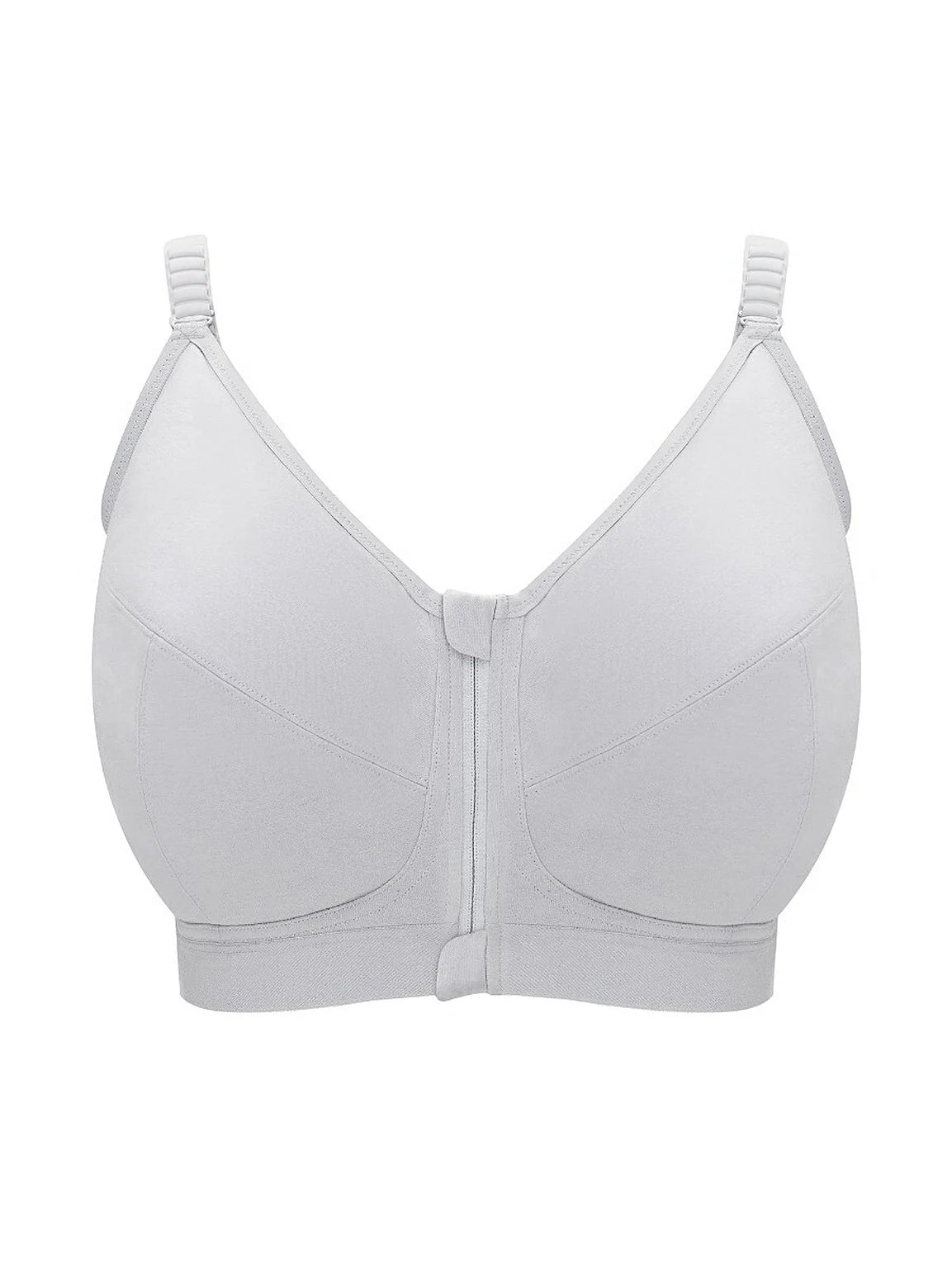 Royce - Fearne Organic Cotton Front Fastening Comfort Bra in Grey