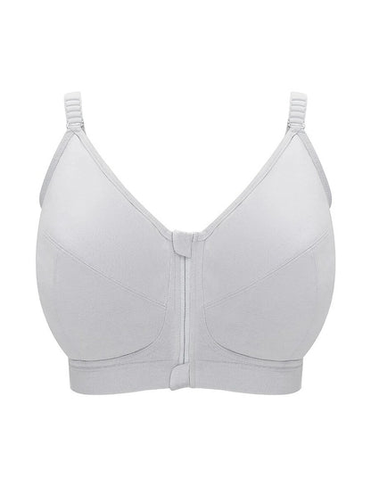 Royce - Fearne Organic Cotton Front Fastening Comfort Bra in Grey