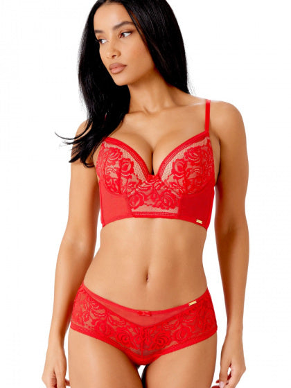 GOSSARD - Encore Padded Longline Plunge Bra in Allure Red