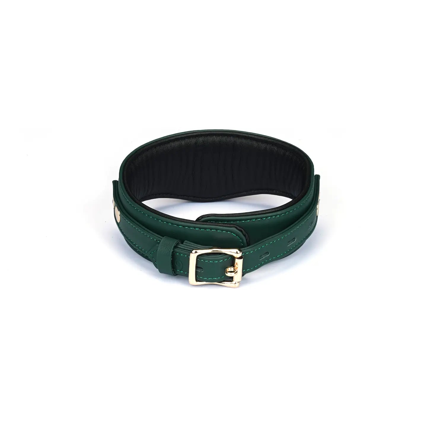 ANON SECRETS - DARK SECRET Mossy Chic Leather Curved Collar