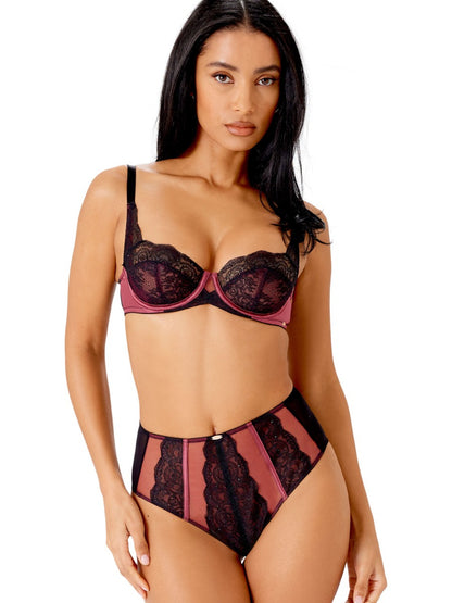 Gossard - VIP Confession Non Padded Balcony Bra - Black/Burgundy