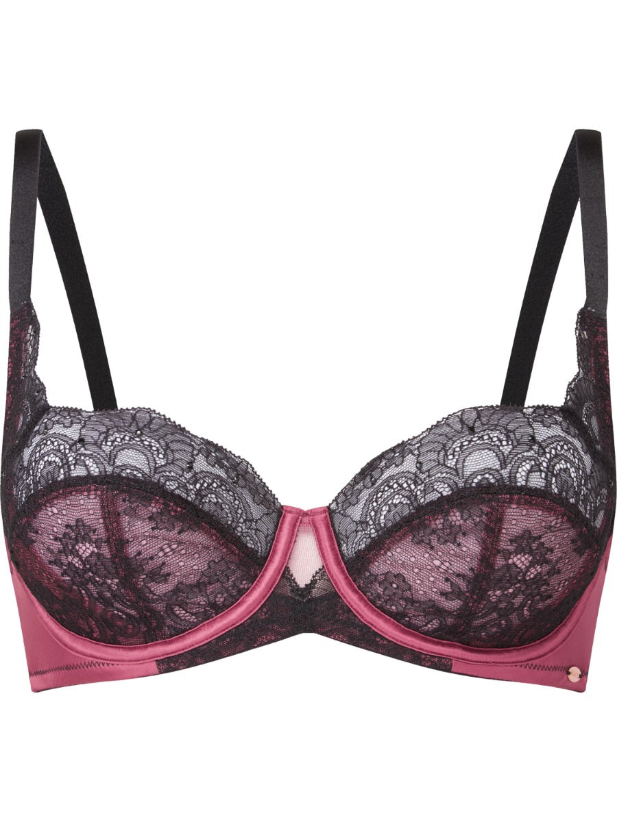 Gossard - VIP Confession Non Padded Balcony Bra - Black/Burgundy