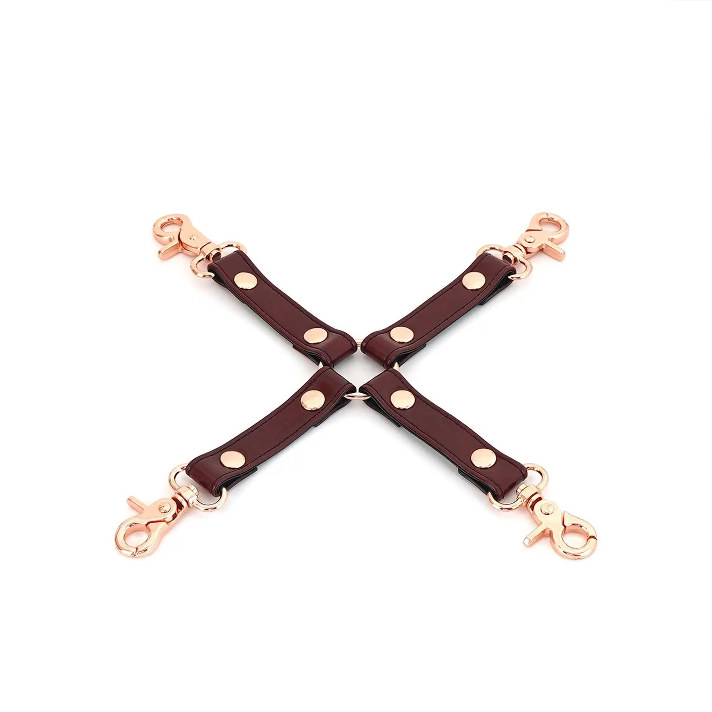 ANON SECRETS - WINE RED LEATHER HOGTIE WITH CLIPS