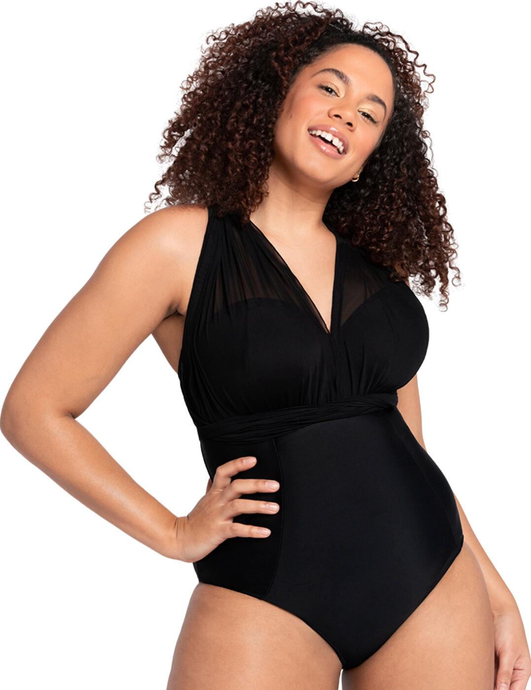 CURVY KATE - Wrapsody Bandeau Strapless Multiway Swimsuit in Black