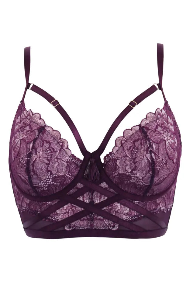 POUR MOI - AFTER HOURS LONG LINE BRA IN BLACKBERRY AND PINK