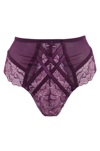 POUR MOI - AFTER HOURS HIGH WAIST BRIEF IN BLACKBERRY AND PINK