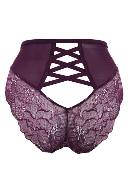 POUR MOI - AFTER HOURS HIGH WAIST BRIEF IN BLACKBERRY AND PINK