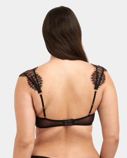 Bluebella - Marina Eyelash Lace Balcony Bra in Black